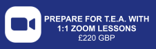 PREPARE FOR T.E.A. WITH 1:1 ZOOM LESSONS £220 GBP